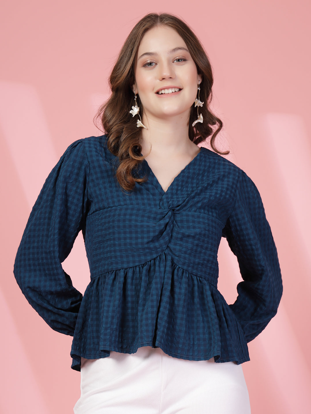 Women’s Puff Sleeves Empire Crop Top