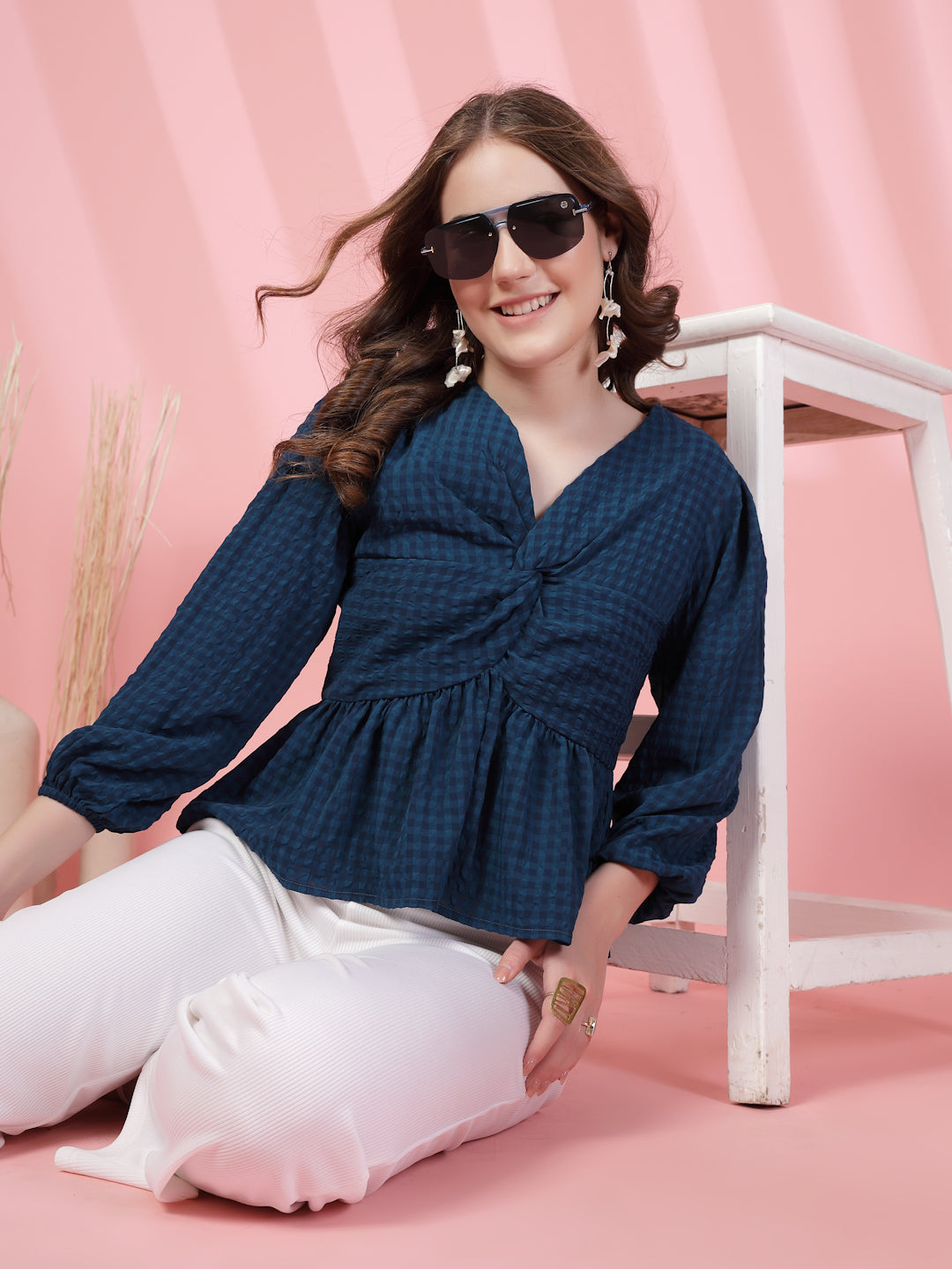 Women’s Puff Sleeves Empire Crop Top
