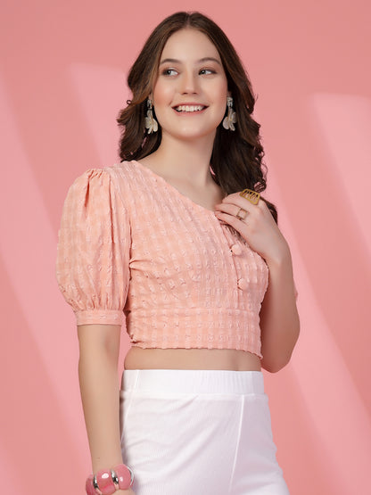 Women’s Self Design Crop Top