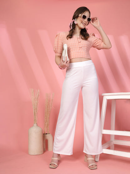 Women’s Self Design Crop Top