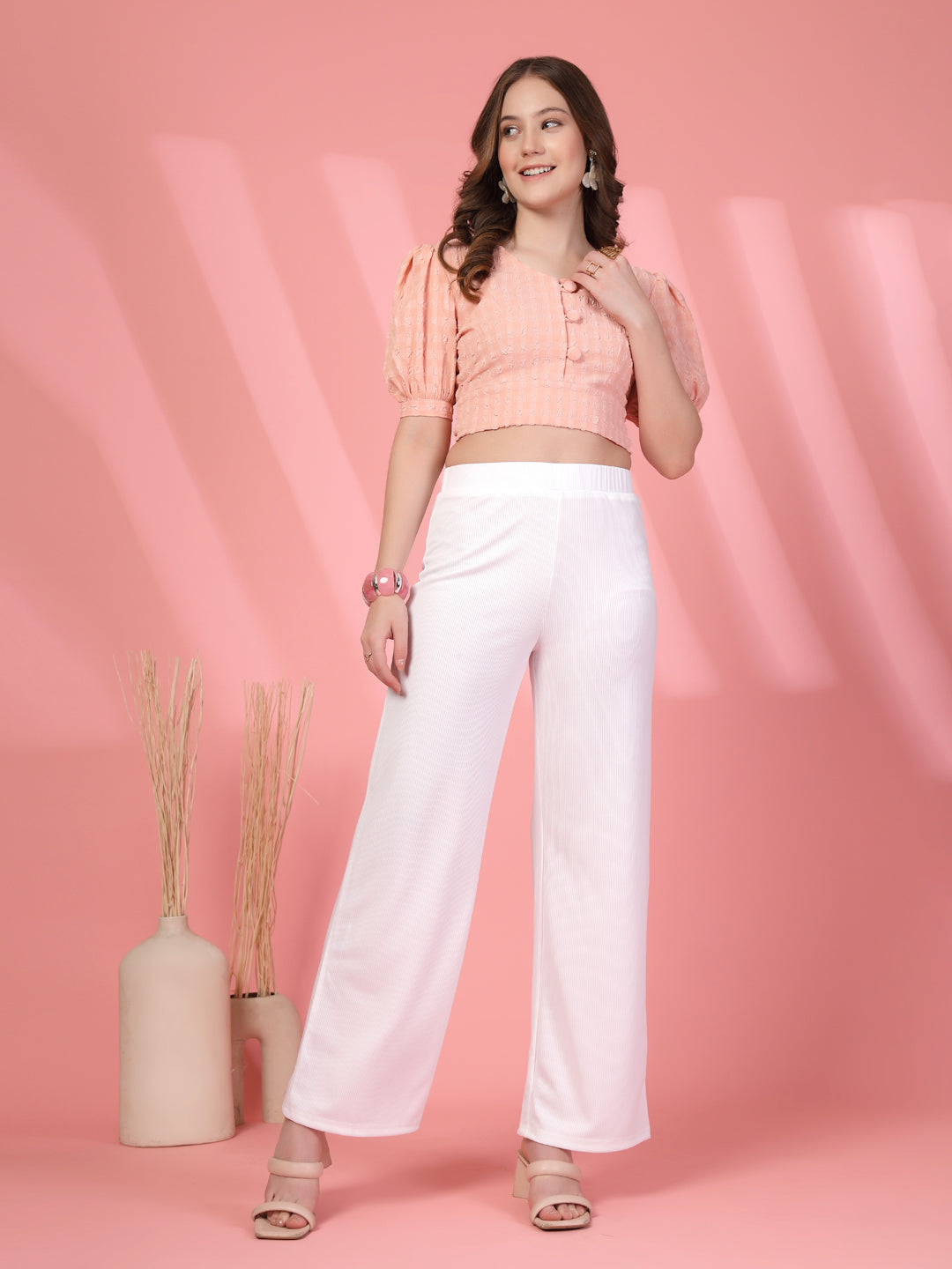 Women’s Self Design Crop Top