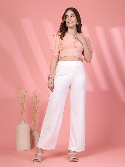 Women’s Self Design Crop Top