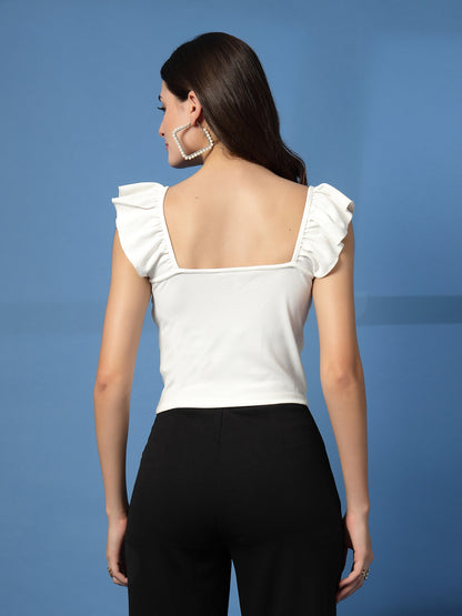Women’s Solid Sweetheart Neck Crop Top