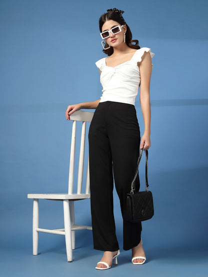 Women’s Solid Sweetheart Neck Crop Top