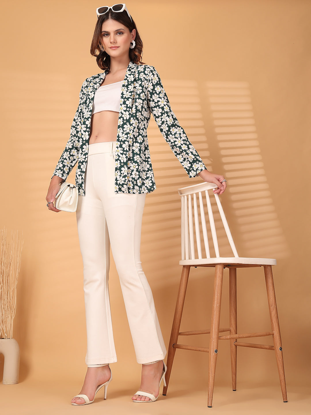 Women’s Floral Printed Comfort-Fit Open-Front Casual Blazer