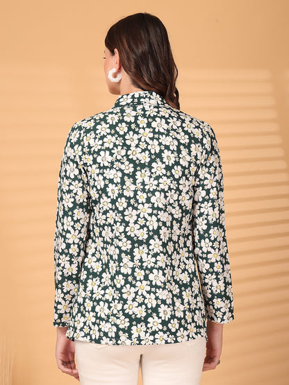 Women’s Floral Printed Comfort-Fit Open-Front Casual Blazer