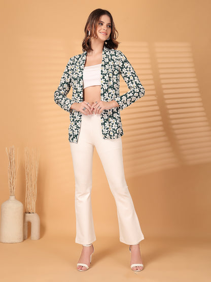 Women’s Floral Printed Comfort-Fit Open-Front Casual Blazer