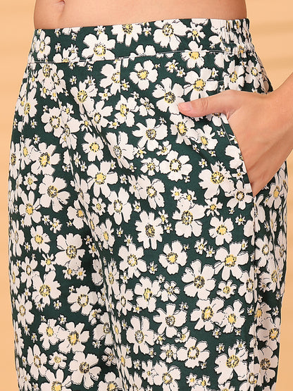Floral Printed Straight Palazzos | Being Naughty