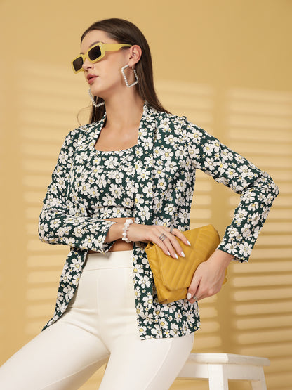 Women’s Floral Printed Blazer With Top