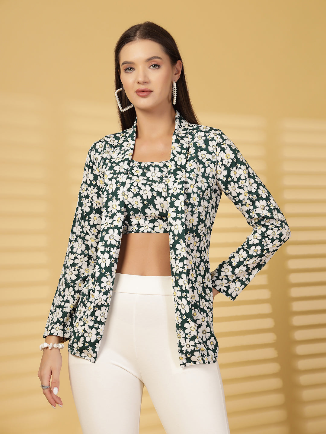 Women’s Floral Printed Blazer With Top