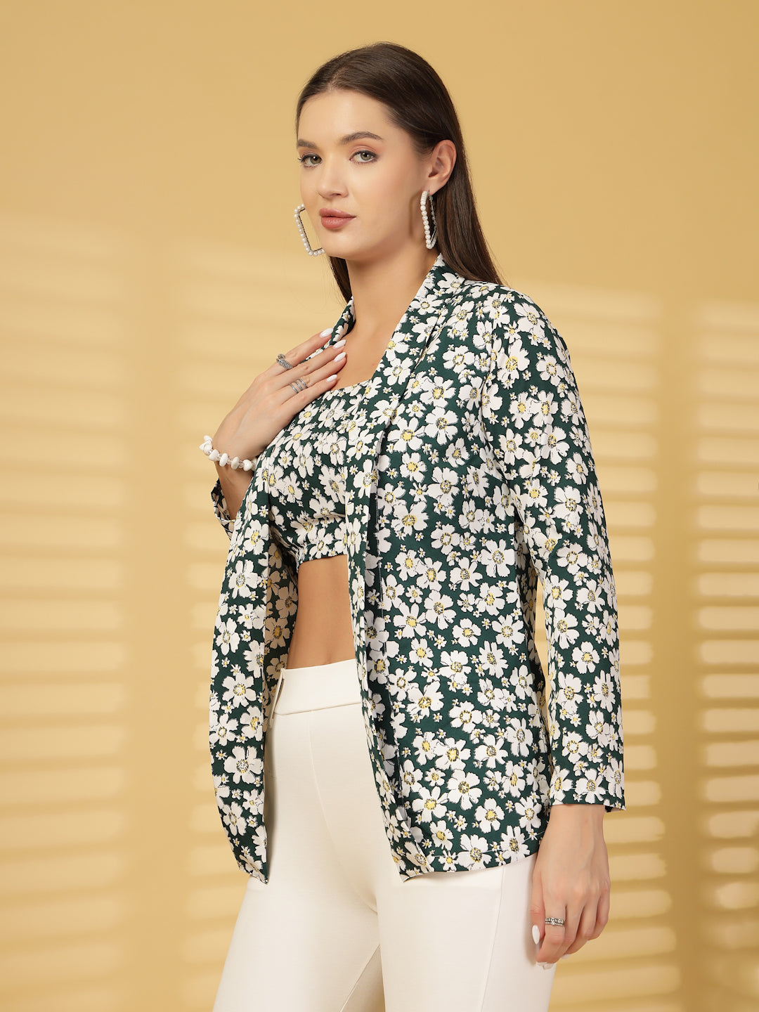 Women’s Floral Printed Blazer With Top