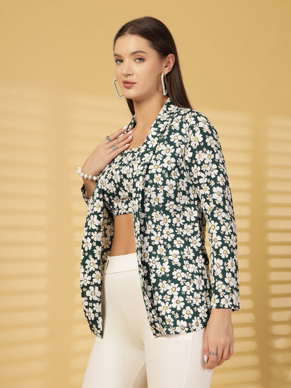 Women’s Floral Printed Blazer With Top