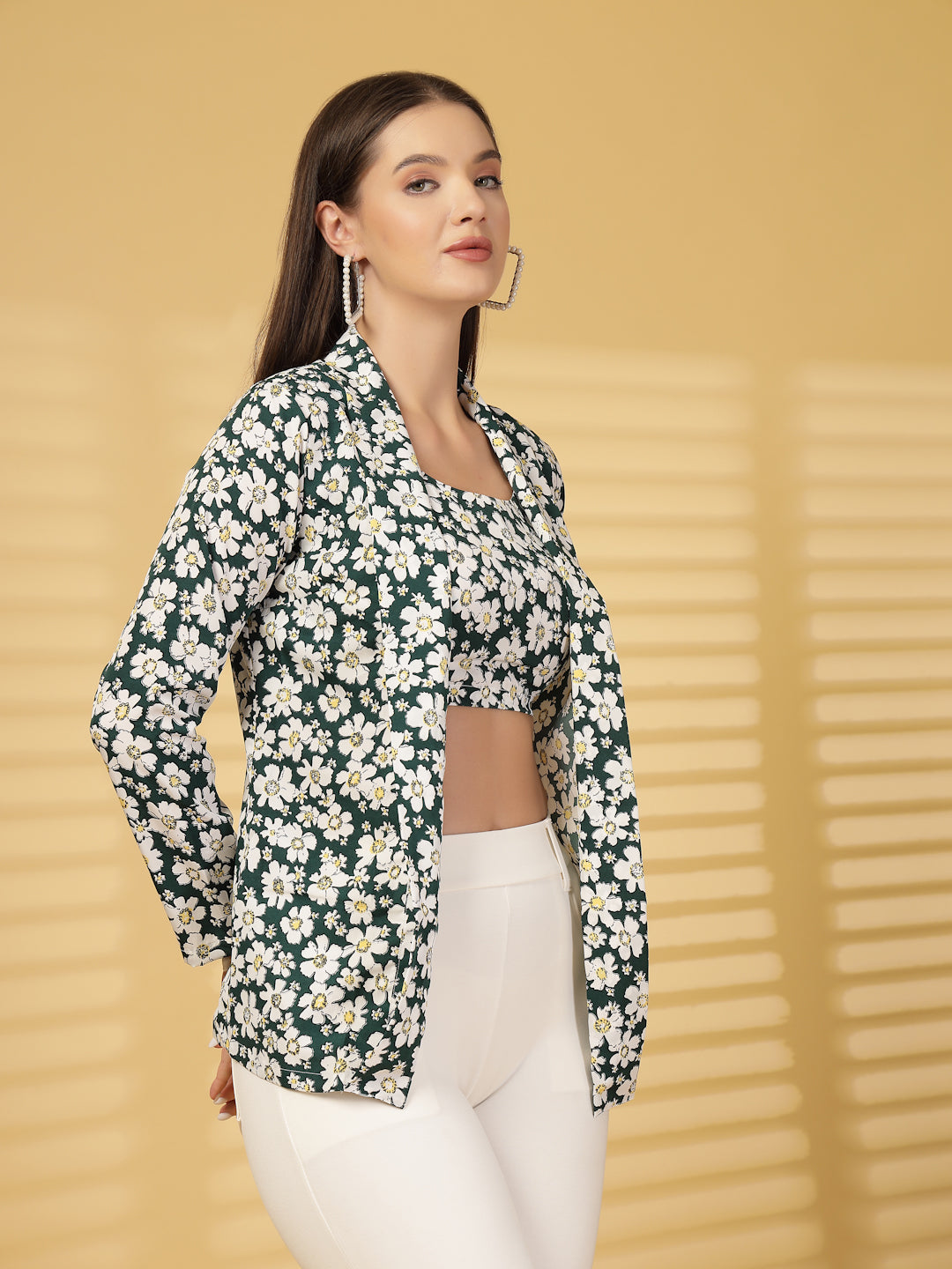 Women’s Floral Printed Blazer With Top