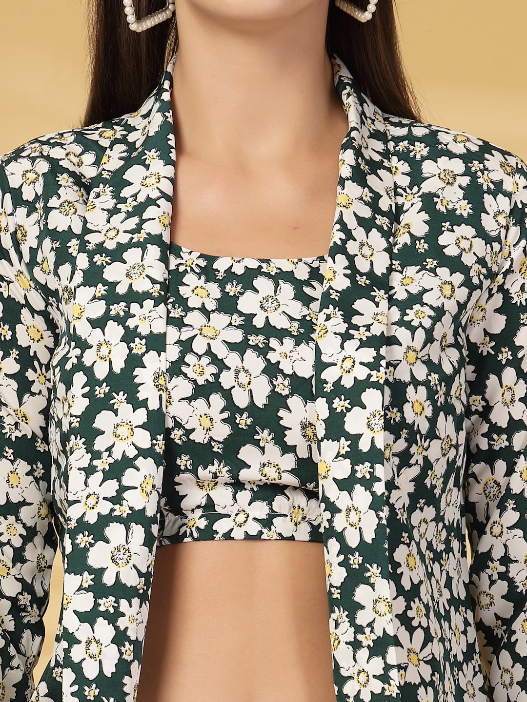 Women’s Floral Printed Blazer With Top