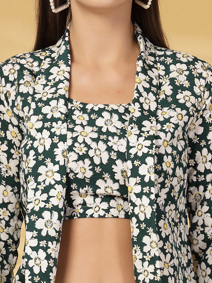Women’s Floral Printed Blazer With Top