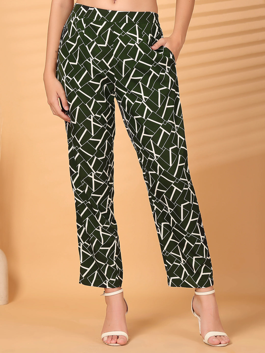 Women’s Abstract Printed Straight Fit Palazzos