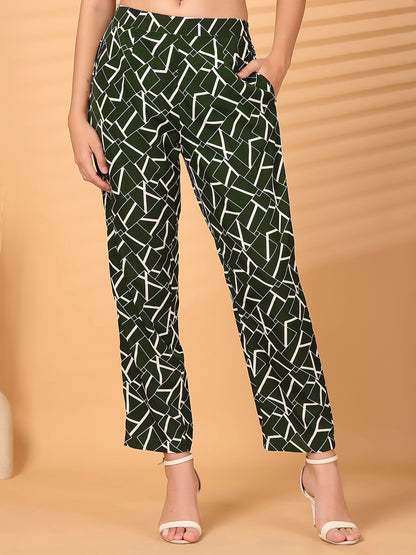 Women’s Abstract Printed Straight Fit Palazzos