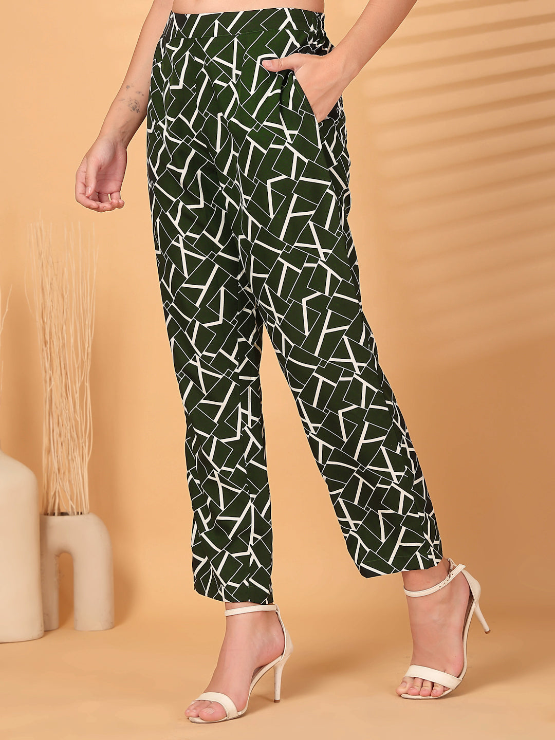 Women’s Abstract Printed Straight Fit Palazzos