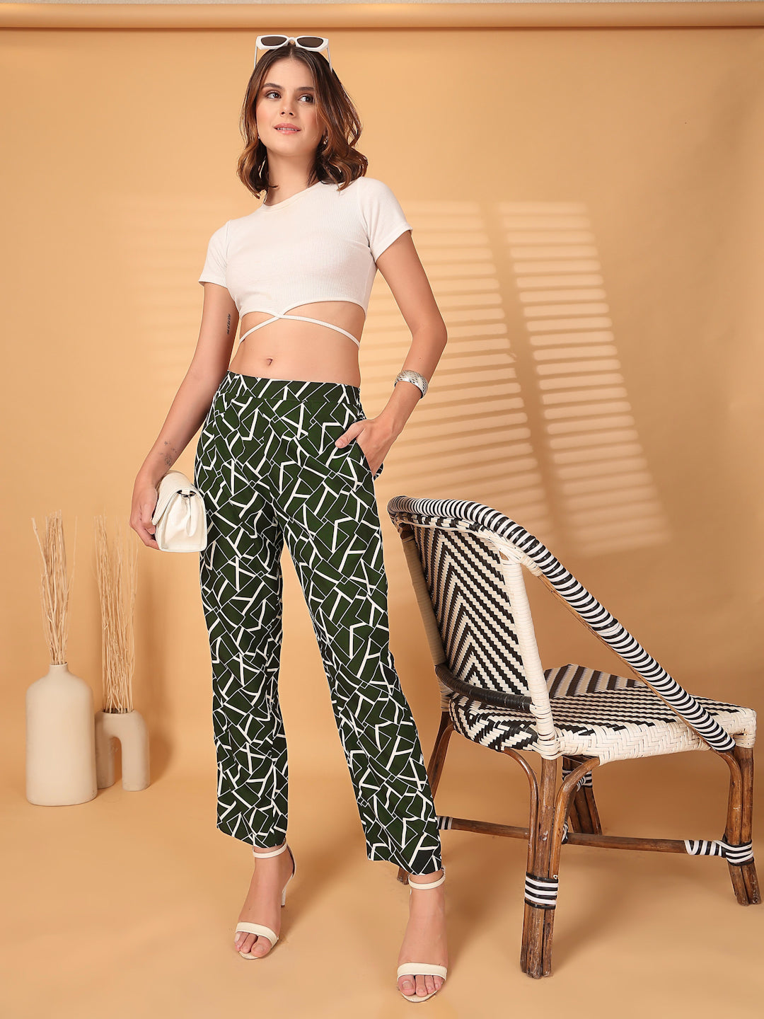 Women’s Abstract Printed Straight Fit Palazzos