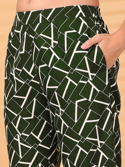 Women’s Abstract Printed Straight Fit Palazzos