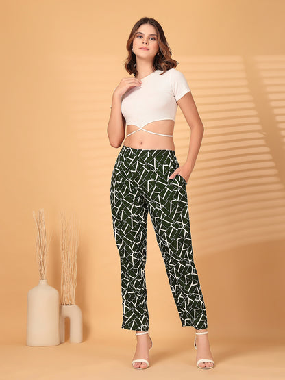 Women’s Abstract Printed Straight Fit Palazzos