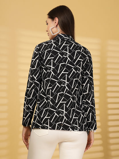 Women’s Printed Crop Top with Blazer