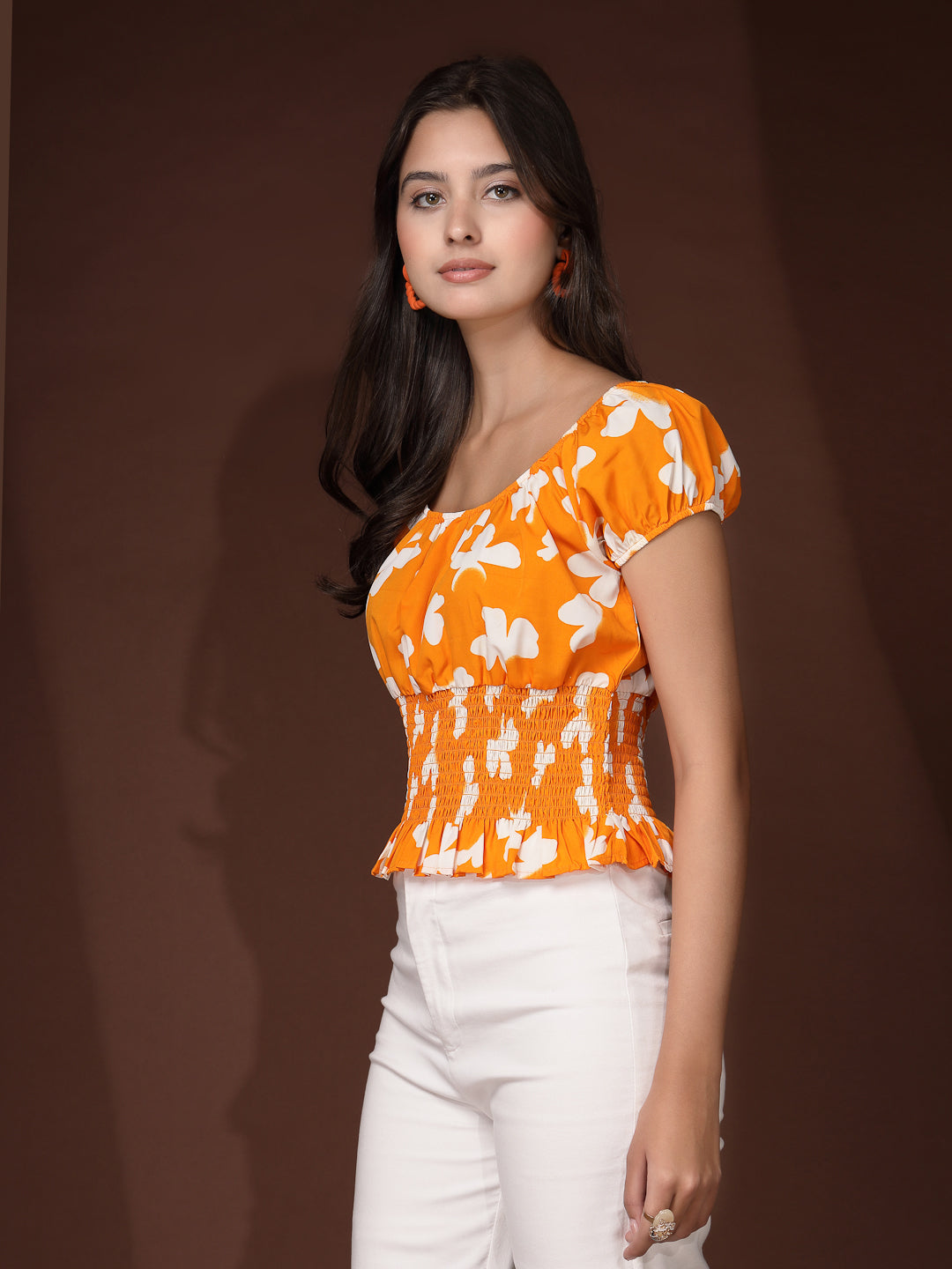 Women’s Floral Print Puff Sleeve Top