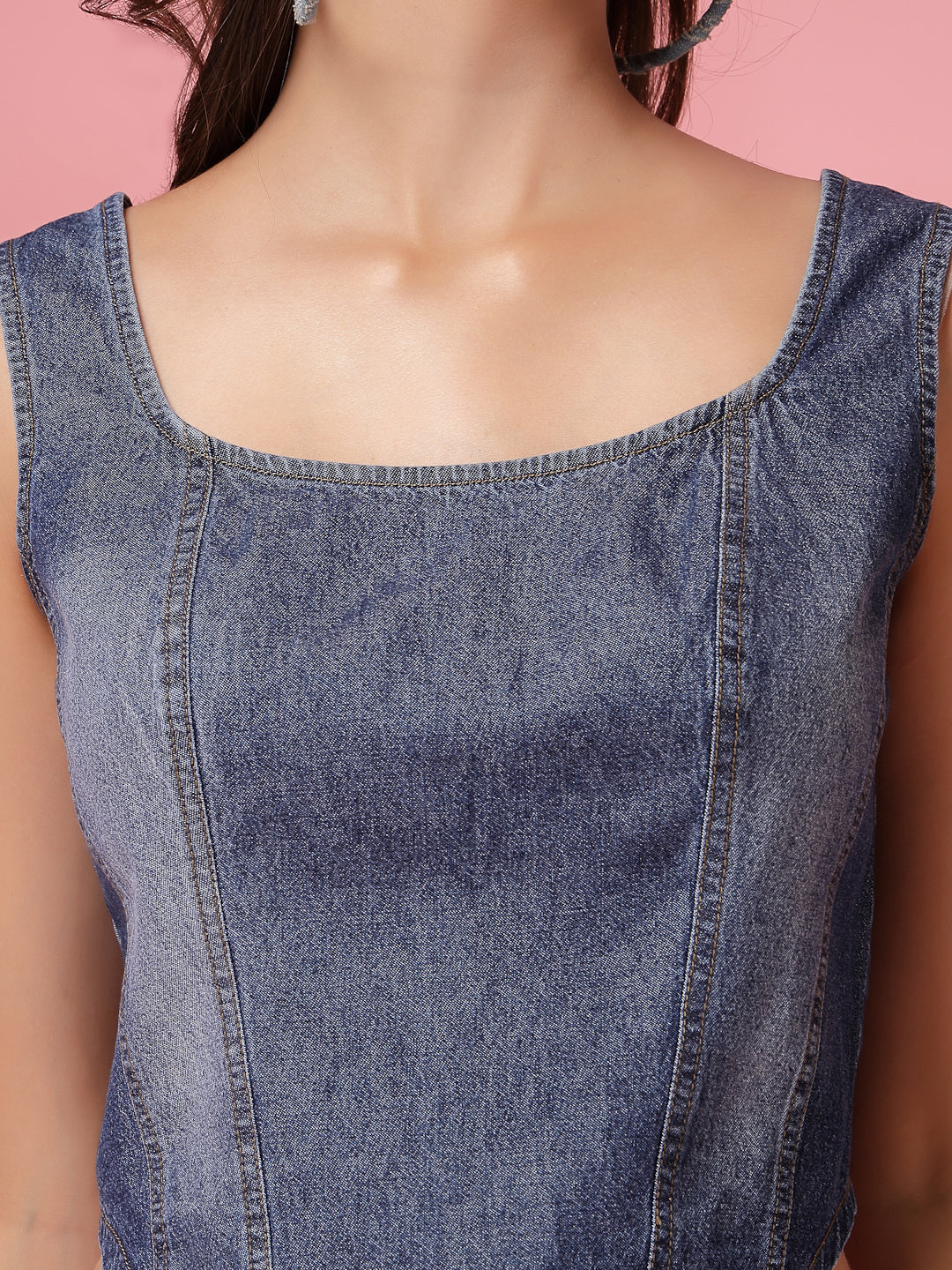 Women’s Cotton Denim Crop Top