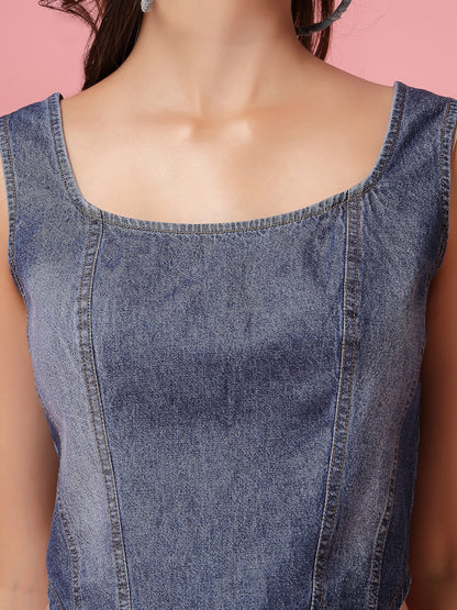 Women’s Cotton Denim Crop Top