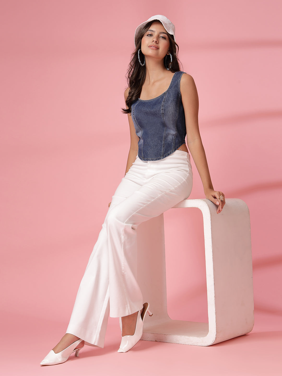Women’s Cotton Denim Crop Top