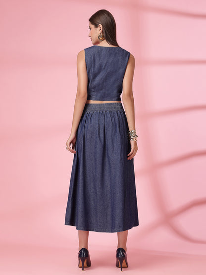 Women’s Cotton Dyed Top with Skirt