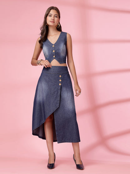 Women’s Cotton Dyed Top with Skirt