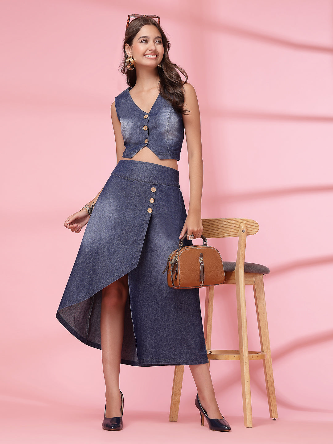 Women’s Cotton Dyed Top with Skirt