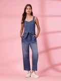 Being Naughty Denim Jumpsuit - Blue