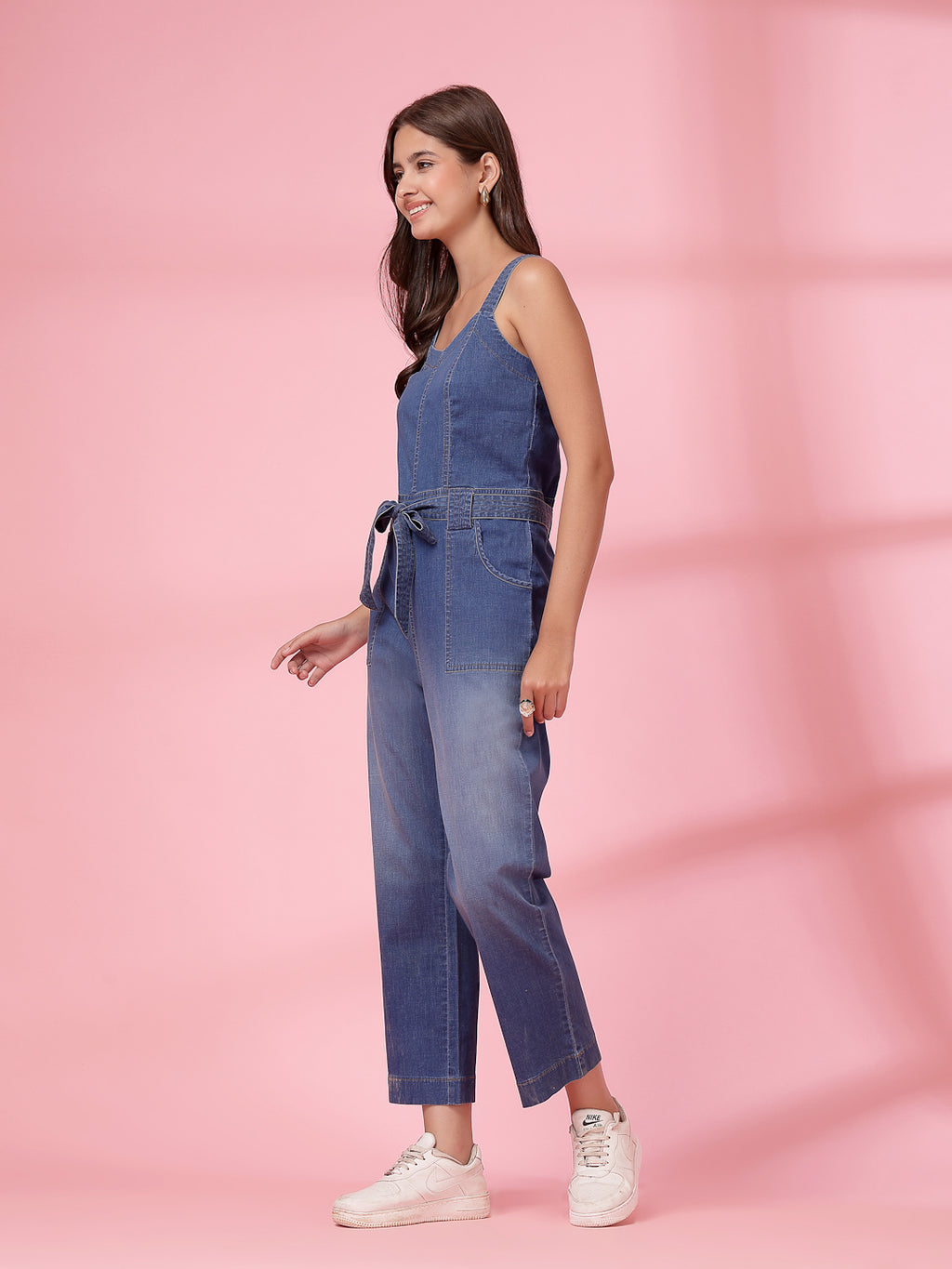 Being Naughty Denim Jumpsuit - Blue