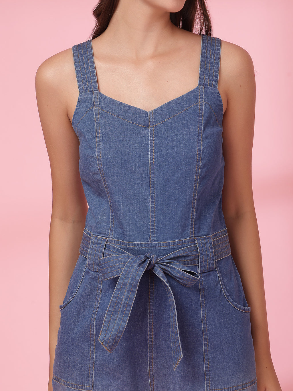 Being Naughty Denim Jumpsuit - Blue