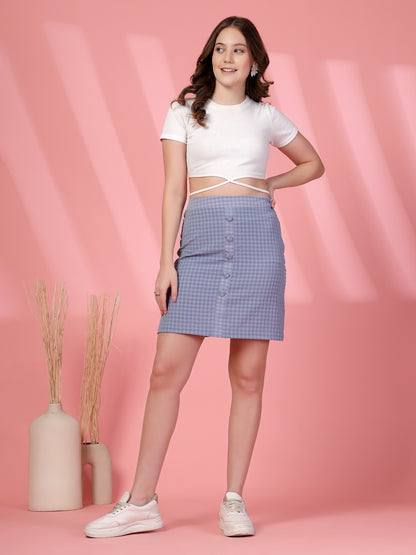 Women’s Self Design Comfort-Fit Straight Above Knee Skirt