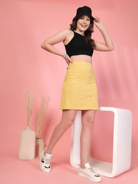 Women’s Self Design Straight Above Knee Skirt