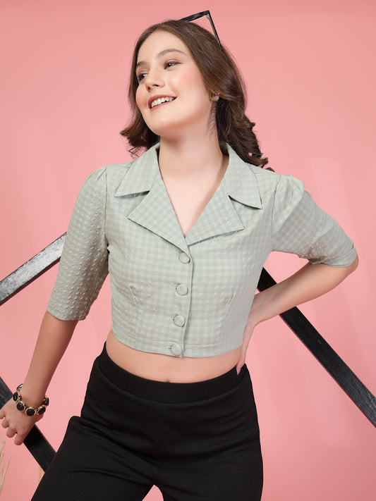 Women’s Checked Shirt Collar Co-Ords Set