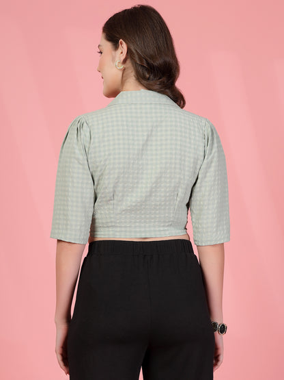 Women’s Checked Shirt Collar Co-Ords Set