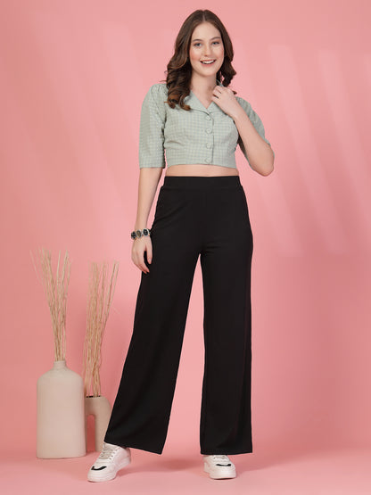 Women’s Checked Shirt Collar Co-Ords Set