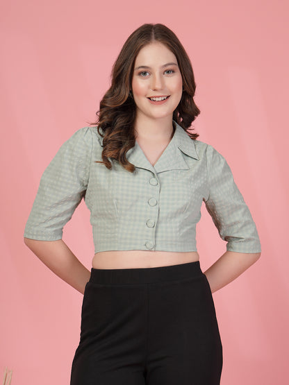 Women’s Checked Shirt Collar Co-Ords Set