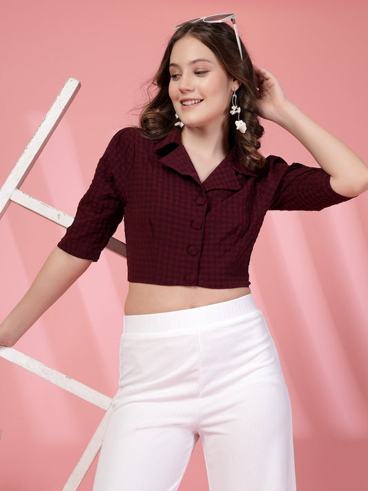 Checked Shirt Style Crop Top | Being Naughty
