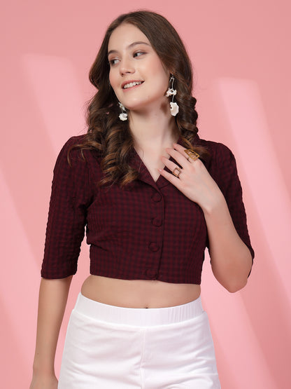 Checked Shirt Style Crop Top | Being Naughty
