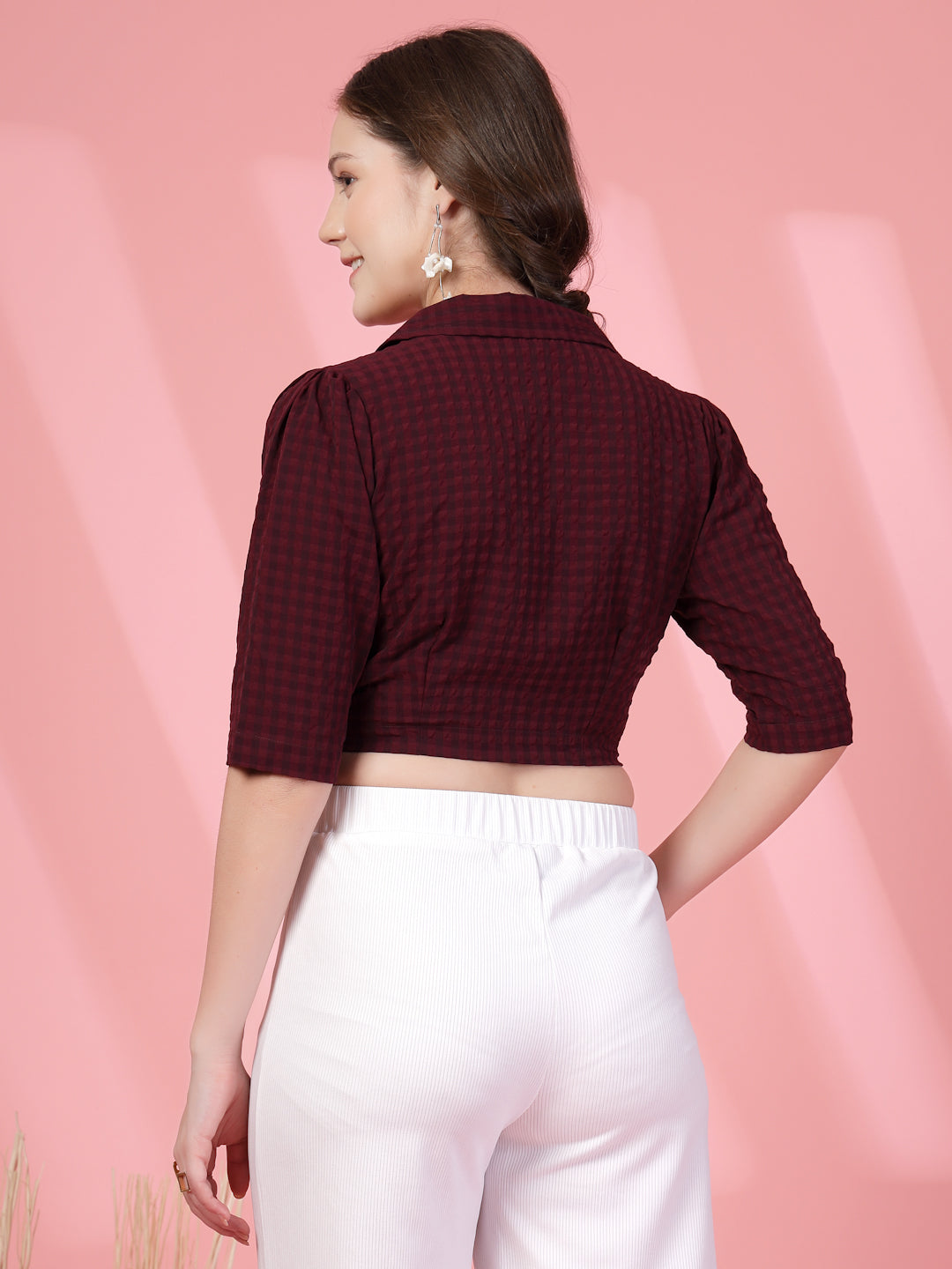 Checked Shirt Style Crop Top | Being Naughty