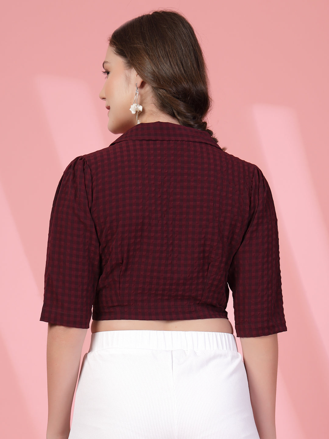 Checked Shirt Style Crop Top | Being Naughty