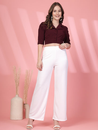Checked Shirt Style Crop Top | Being Naughty