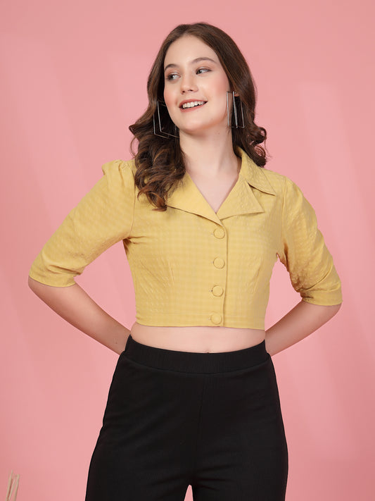 Being Naughty Women Shirt Style Crop Top